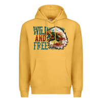 Mustard Wild and free Premium Hoodie - FaDigitalArtStudio