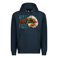 Navy Wild and free Premium Hoodie - FaDigitalArtStudio