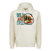 Oatmeal Heather Wild and free Premium Hoodie - FaDigitalArtStudio