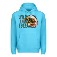 Ocean Blue Wild and free Premium Hoodie - FaDigitalArtStudio