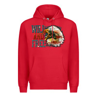 Red Wild and free Premium Hoodie - FaDigitalArtStudio