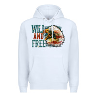 White Wild and free Premium Hoodie - FaDigitalArtStudio