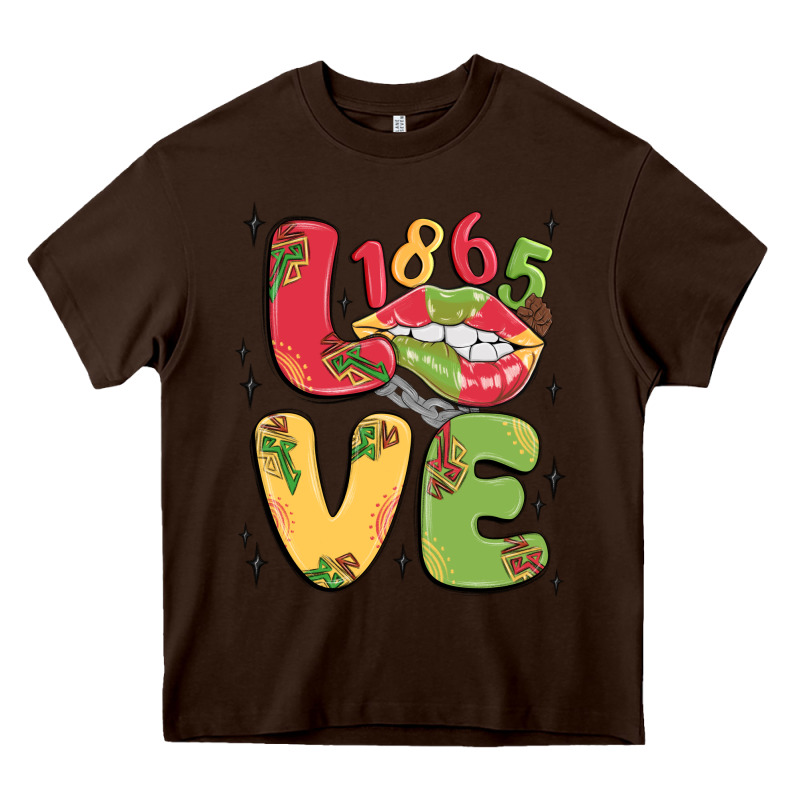 Love Juneteenth Lips Heavy Core Tee by MaliasSmallBusiness | Teevron