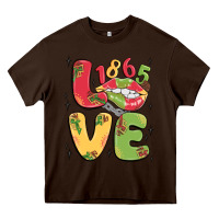 Chocolate Brown love juneteenth lips Heavy Core Tee - MaliasSmallBusiness