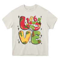 Cream love juneteenth lips Heavy Core Tee - MaliasSmallBusiness