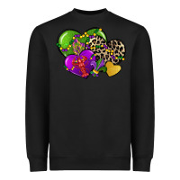 Black mardi gras hearts Heavyweight Sweatshirt - CowGirlArtShop