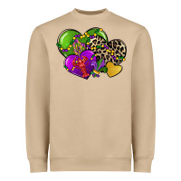 Mushroom mardi gras hearts Heavyweight Sweatshirt - CowGirlArtShop