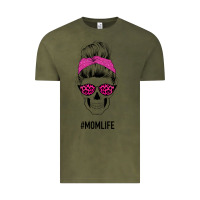 Vintage Olive Pink Glitter, Leopard Pattern Mom Skull Vintage Tee - Bettercallsaul