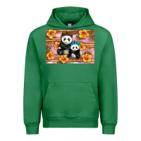 Emerald Mama Panda And Baby Panda Urban Hoodie - Artiststas