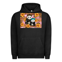 Pigment Black Mama Panda And Baby Panda Urban Hoodie - Artiststas