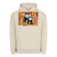 Pigment French Oak Mama Panda And Baby Panda Urban Hoodie - Artiststas
