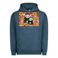 Pigment Midnight Navy Mama Panda And Baby Panda Urban Hoodie - Artiststas