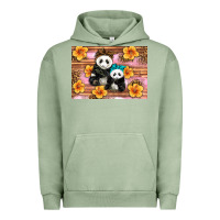 Pigment Oil Green Mama Panda And Baby Panda Urban Hoodie - Artiststas