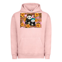 Pigment Salmon Mama Panda And Baby Panda Urban Hoodie - Artiststas