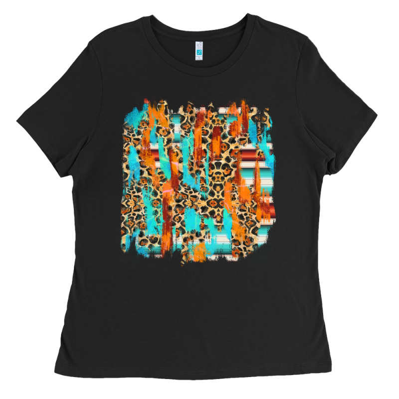 Serape With Leopard Pattern Ladies Tee by NancyCooperArtShop | Teevron