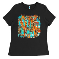 Black serape with leopard pattern Ladies Tee - NancyCooperArtShop