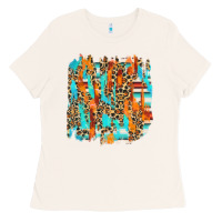 Bone serape with leopard pattern Ladies Tee - NancyCooperArtShop