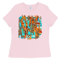 Bubblegum Pink serape with leopard pattern Ladies Tee - NancyCooperArtShop