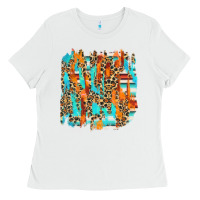 White serape with leopard pattern Ladies Tee - NancyCooperArtShop