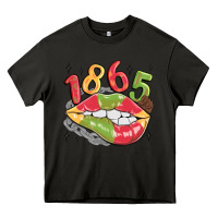 Asphalt 1865 juneteenth lips Heavy Core Tee - MaliasSmallBusiness