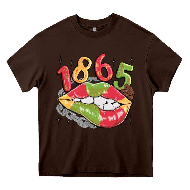 1865 Juneteenth Lips Heavy Core Tee by MaliasSmallBusiness | Teevron