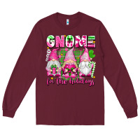 Burgundy gnome for the holidays Long Sleeve Tee - texasbilliewilder