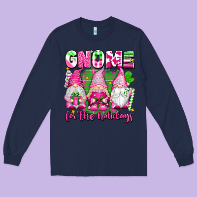 Gnome For The Holidays Long Sleeve Tee Designed By Texasbilliewilder