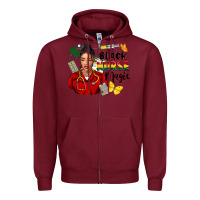 Burgundy Juneteenth black Nurse magic Zipper Hoodie - FaDigitalArtStudio
