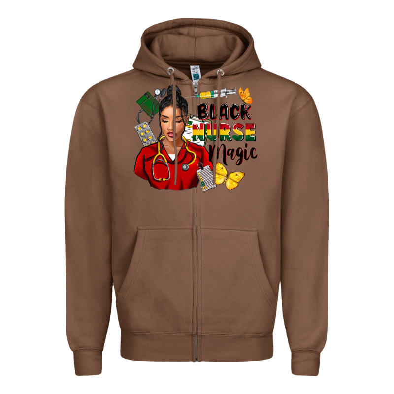 Juneteenth Black Nurse Magic Zipper Hoodie by FaDigitalArtStudio | Teevron