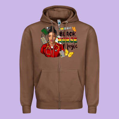 Juneteenth Black Nurse Magic Zipper Hoodie Designed By Fadigitalartstudio
