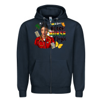 Navy Juneteenth black Nurse magic Zipper Hoodie - FaDigitalArtStudio