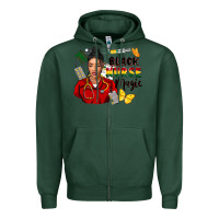 Sports Green Juneteenth black Nurse magic Zipper Hoodie - FaDigitalArtStudio