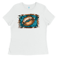 White Football Lips Ladies Tee - Jasminsmagicworld