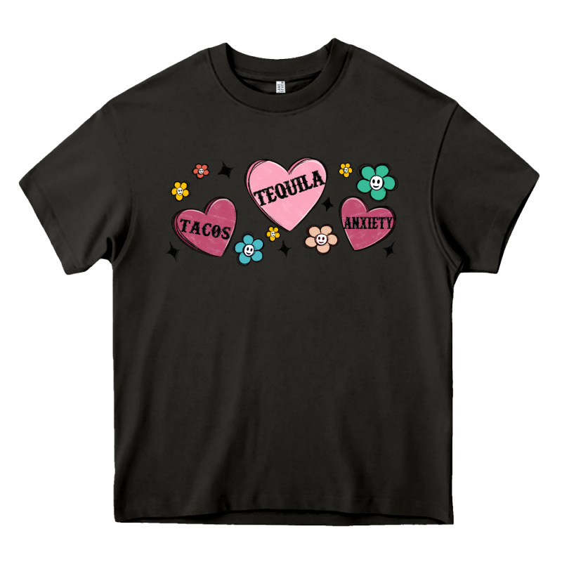 Tacos Tequila Anxiety Heavy Core Tee by MaliasSmallBusiness | Teevron