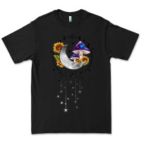 Black moon and mushrooms with sunflower Premium Tee - MaliasSmallBusiness