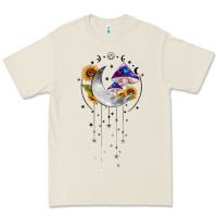 Bone moon and mushrooms with sunflower Premium Tee - MaliasSmallBusiness