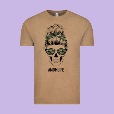 Camouflage Pattern Mom Skull Vintage Tee Designed By Bettercallsaul