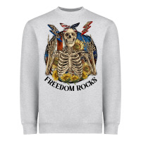 Heather Grey freedom rocks Heavyweight Sweatshirt - CowGirlArtShop