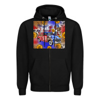 Black Fourth Of July Sunflowers Truck Zipper Hoodie - FaDigitalArtStudio