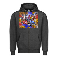 Charcoal Heather Fourth Of July Sunflowers Truck Zipper Hoodie - FaDigitalArtStudio