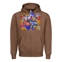 Chestnut Fourth Of July Sunflowers Truck Zipper Hoodie - FaDigitalArtStudio