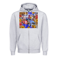 Heather Grey Fourth Of July Sunflowers Truck Zipper Hoodie - FaDigitalArtStudio