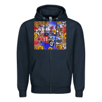 Navy Fourth Of July Sunflowers Truck Zipper Hoodie - FaDigitalArtStudio