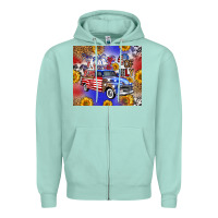Seafoam Fourth Of July Sunflowers Truck Zipper Hoodie - FaDigitalArtStudio