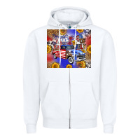 White Fourth Of July Sunflowers Truck Zipper Hoodie - FaDigitalArtStudio