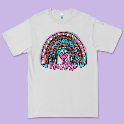 Leopard Cowhide Nurse Rainbow Premium Tee Designed By Jahusdesignshop