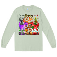 Matcha happy hallothanksmas dinosaur Long Sleeve Tee - texasbilliewilder