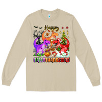 Mushroom happy hallothanksmas dinosaur Long Sleeve Tee - texasbilliewilder