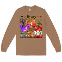 Toasted Coconut happy hallothanksmas dinosaur Long Sleeve Tee - texasbilliewilder