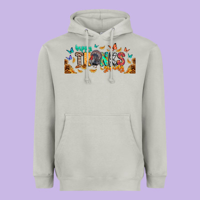 Happy Thanksgiving Heavyweight Hoodie Designed By Cowhidedigitalart